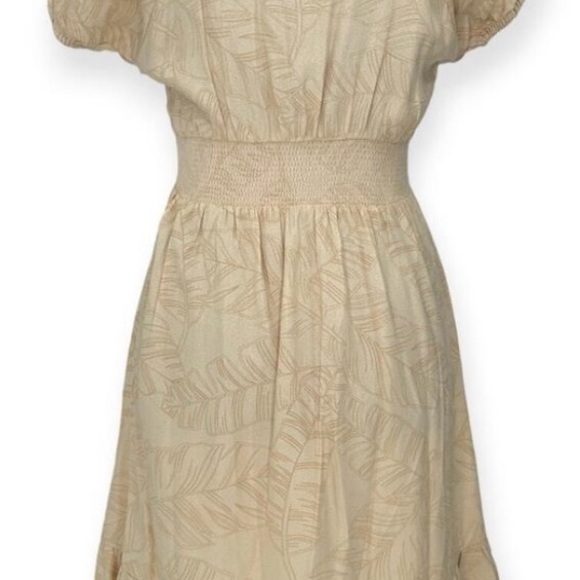 Hurley Beige Leaf Print Dress - Picture 3 of 5